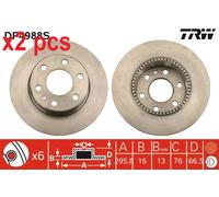 X2 PCS L&R SIDES BRAKE DISC DF4988S