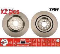 X2 PCS L&R SIDES BRAKE DISC DF6011S