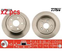 X2 PCS L&R SIDES BRAKE DISC DF6029