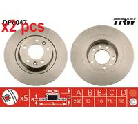 X2 PCS L&R SIDES BRAKE DISC DF6047
