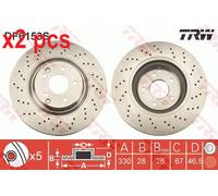 X2 PCS L&R SIDES BRAKE DISC DF6153S