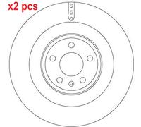 X2 PCS L&R SIDES BRAKE DISC DF6343S
