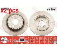 X2 PCS L&R SIDES BRAKE DISC DF6376