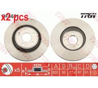X2 PCS L&R SIDES BRAKE DISC DF6631