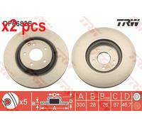 X2 PCS L&R SIDES BRAKE DISC DF6682S