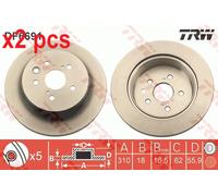 X2 PCS L&R SIDES BRAKE DISC DF6691