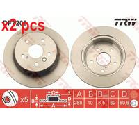 X2 PCS L&R SIDES BRAKE DISC DF7209