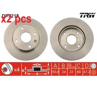X2 PCS L&R SIDES BRAKE DISC DF7218