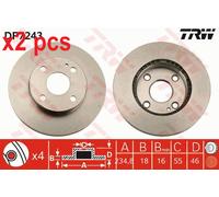 X2 PCS L&R SIDES BRAKE DISC DF7243
