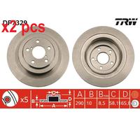 X2 PCS L&R SIDES BRAKE DISC DF7329