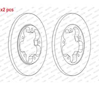 X2 PCS L&R SIDES DDF2484C BRAKE DISC FITS FOR FERODO