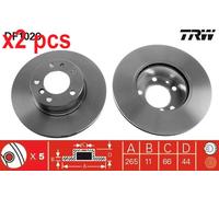 X2 PCS L&R SIDES DF1029 BRAKE DISC TRW