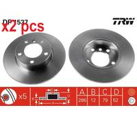 X2 PCS L&R SIDES DF1537 BRAKE DISC TRW