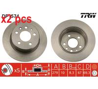 X2 PCS L&R SIDES DF1574 BRAKE DISC TRW