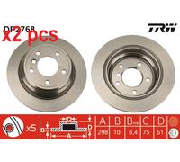 X2 PCS L&R SIDES DF2768 BRAKE DISC TRW