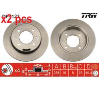 X2 PCS L&R SIDES DF4122 BRAKE DISC TRW