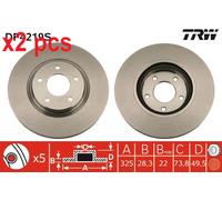 X2 PCS L&R SIDES DF4219S BRAKE DISC TRW