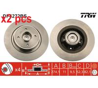 X2 PCS L&R SIDES DF4272BS BRAKE DISC TRW