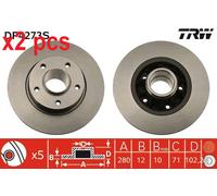 X2 PCS L&R SIDES DF4273S BRAKE DISC TRW
