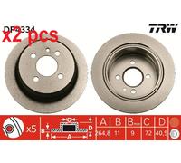 X2 PCS L&R SIDES DF4334 BRAKE DISC TRW