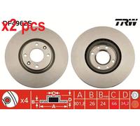 X2 PCS L&R SIDES DF4962S BRAKE DISC TRW