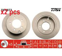 X2 PCS L&R SIDES DF4973 BRAKE DISC TRW