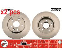 X2 PCS L&R SIDES DF4995S BRAKE DISC TRW