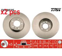 X2 PCS L&R SIDES DF6003S BRAKE DISC TRW