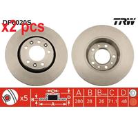 X2 PCS L&R SIDES DF6020S BRAKE DISC TRW