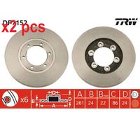 TRW Brake Disc DF7152 - Fits KIA K2500/K2700 - Aftermarket