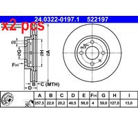 ATE 24.0322-0197.1 Brake disc