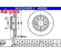 ATE 24.0122-0233.1 Brake disc