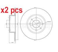 X2 PCS L&R SIDES FITS ALFA ROMEO 164 2.0 BRAKE DISC 230193C METELLI