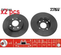 X2 PCS L&R SIDES FITS ALFA ROMEO 33 1.7 16V BRAKE DISC DF1740 TRW