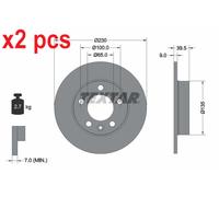 X2 PCS L&R SIDES FITS AUDI A1 ALLSTREET 25 TFSI BRAKE DISC 92082503 TEXTAR
