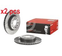 X2 PCS L&R SIDES FITS AUDI A3 1.2 TSI BRAKE DISC 09.9167.75 BREMBO