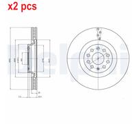 X2 PCS L&R SIDES FITS AUDI A3 ALLSTREET 40 TFSI E BRAKE DISC BG9109C DELPHI