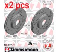 X2 PCS L&R SIDES FITS AUDI A4 ALLROAD B8 2.0 BRAKE DISC 100.3355.53 ZIMMERMANN