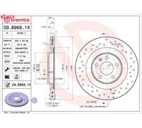 X2 PCS L&R SIDES FITS AUDI A4 ALLROAD B8 2.0 TFSI BRAKE DISC 09.B969.1X BREMBO