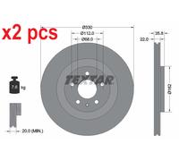 X2 PCS L&R SIDES FITS AUDI A4 ALLROAD B8 3.0 TDI BRAKE DISC 92238305 TEXTAR