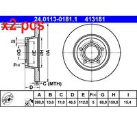 ATE 24.0113-0181.1 Brake disc