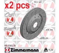 X2 PCS L&R SIDES FITS AUDI A4 B8 AVANT RS4 BRAKE DISC 100.3365.70 ZIMMERMANN
