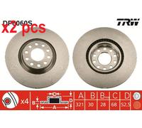 X2 PCS L&R SIDES FITS AUDI A6 C5 1.8 T QUATTRO BRAKE DISC DF6060S TRW