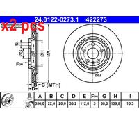 X2 PCS L&R SIDES FITS AUDI A6 C7 1.8 TFSI BRAKE DISC 24.0122-0273.1 ATE