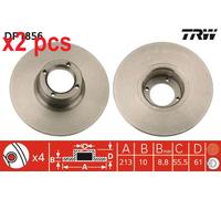 X2 PCS L&R SIDES FITS AUSTIN 1000-SERIES MK II 1100 BRAKE DISC DF1856 TRW