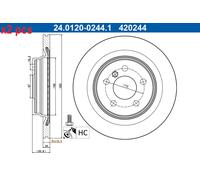 X2 PCS L&R SIDES FITS BMW 1 116 I BRAKE DISC 24.0120-0244.1 ATE