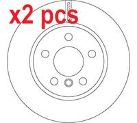 X2 PCS L&R SIDES FITS BMW 2 ACTIVE TOURER 216 I BRAKE DISC DF6799 TRW