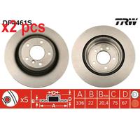 X2 PCS L&R SIDES FITS BMW 3 325 I BRAKE DISC DF4461S TRW