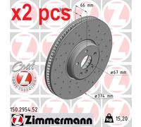 X2 PCS L&R SIDES FITS BMW 3 M 340 I XDRIVE BRAKE DISC 150.2954.52 ZIMMERMANN
