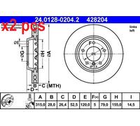 ATE 24.0128-0204.2 Brake disc